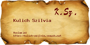 Kulich Szilvia névjegykártya