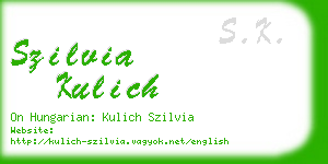 szilvia kulich business card
